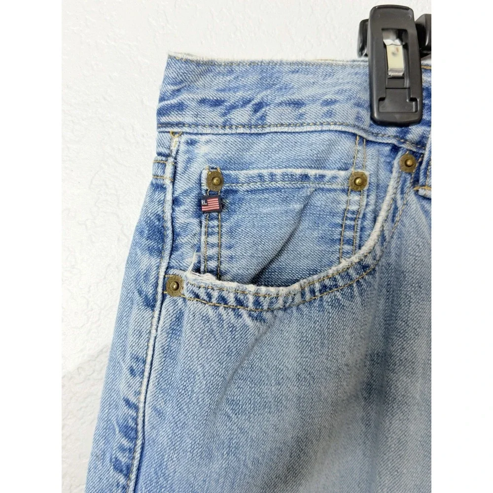 Polo Jeans Co Ralph Lauren Men's 34x32 Light Wash Straight Leg Denim Jeans